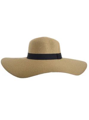 Light Straw Wide Brimmed Floppy 1970s Costume Hat