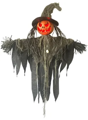 Light Up 3 Foot Hanging Pumpkin Scarecrow Halloween Decoration