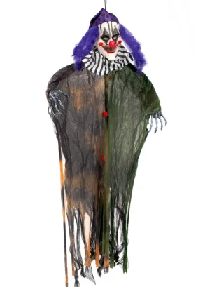 Light Up Creepy Green and Orange Clown Halloween Decoration