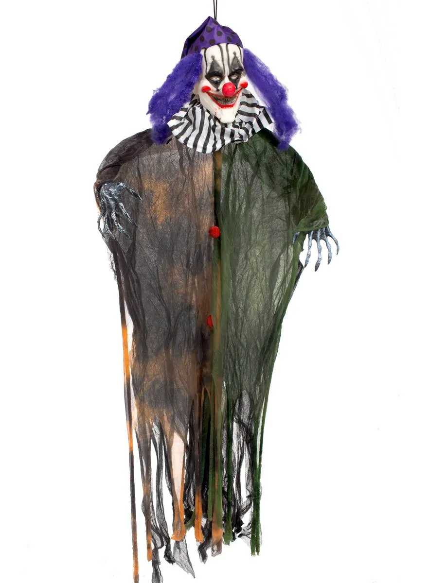 Light Up Creepy Green and Orange Clown Halloween Decoration