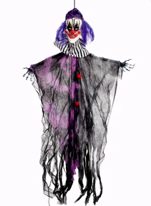 Light Up Creepy Purple Clown Halloween Decoration