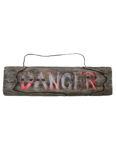 Light Up Danger Sign Halloween Decoration