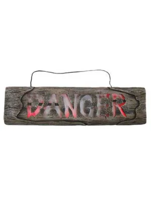 Light Up Danger Sign Halloween Decoration