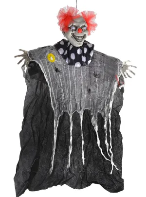 Light Up Eyes Evil Hanging Clown Halloween Decoration