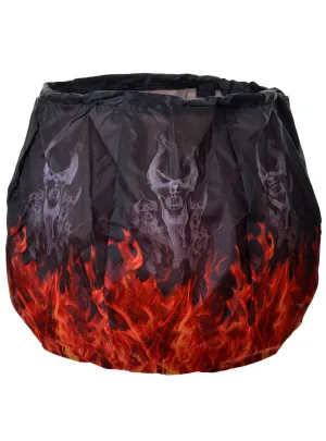Light Up Flaming Fabric Cauldron Halloween Decoration