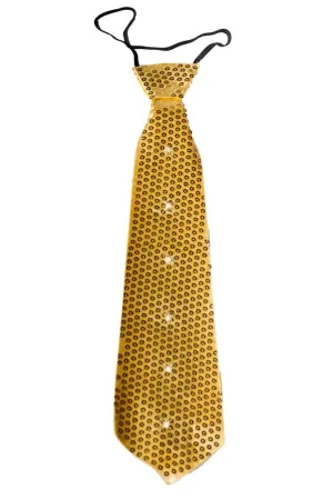 Light Up Gold Sequined Neck Tie