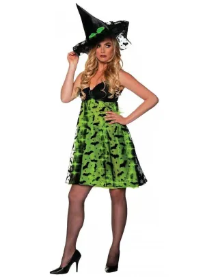 Light Up Green Witch Womens Halloween Costume
