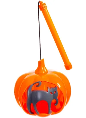 Light Up Grey Cat Jack O Lantern Trick or Treat Safety Light