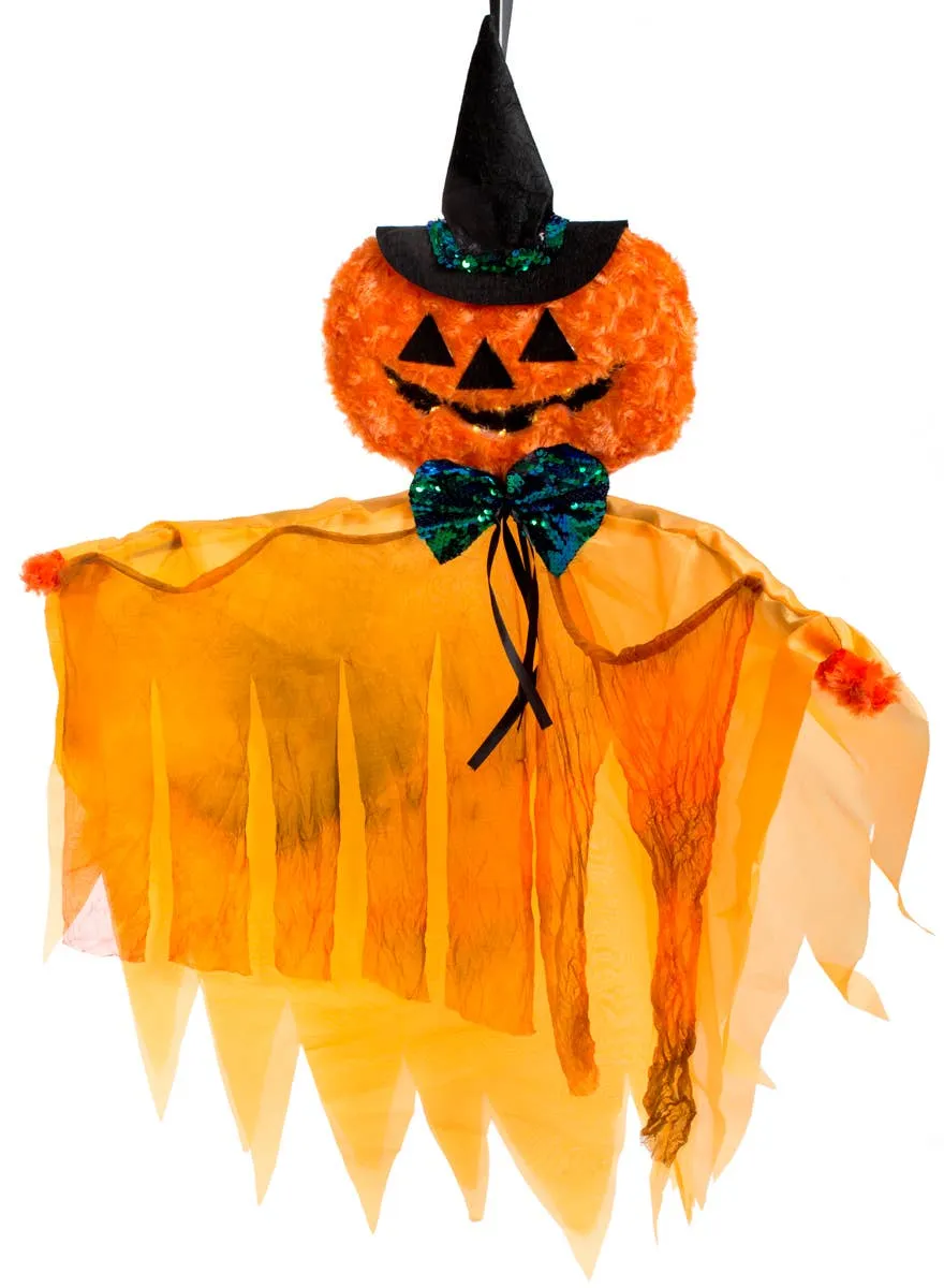 Light Up Hanging Orange Pumpkin Halloween Decoration