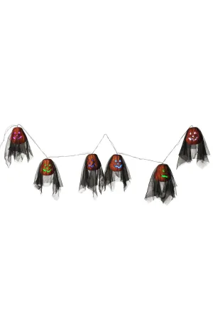 Light Up Jack-O-Lantern Garland Halloween Decoration