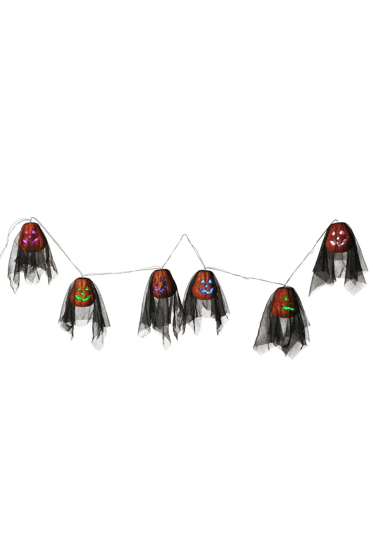 Light Up Jack-O-Lantern Garland Halloween Decoration