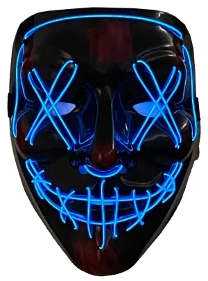 Light Up Neon Blue Purge Mask Halloween Accessory