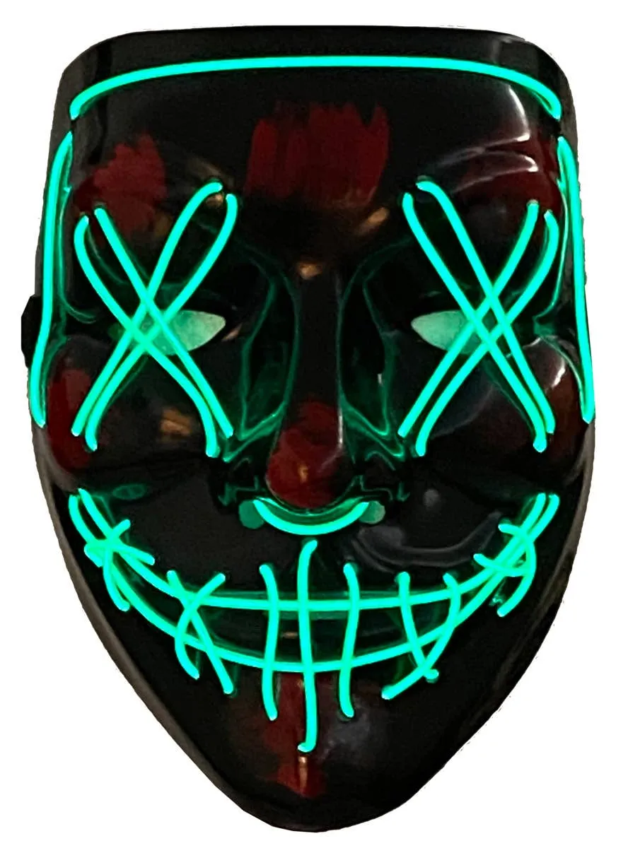 Light Up Neon Green Purge Mask Halloween Accessory
