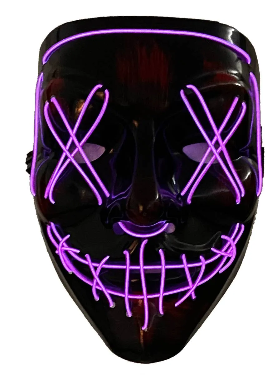 Light Up Neon Pink Purge Mask Halloween Accessory