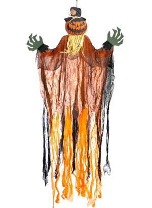 Light Up Orange Scarecrow Pumpkin Halloween Decoration
