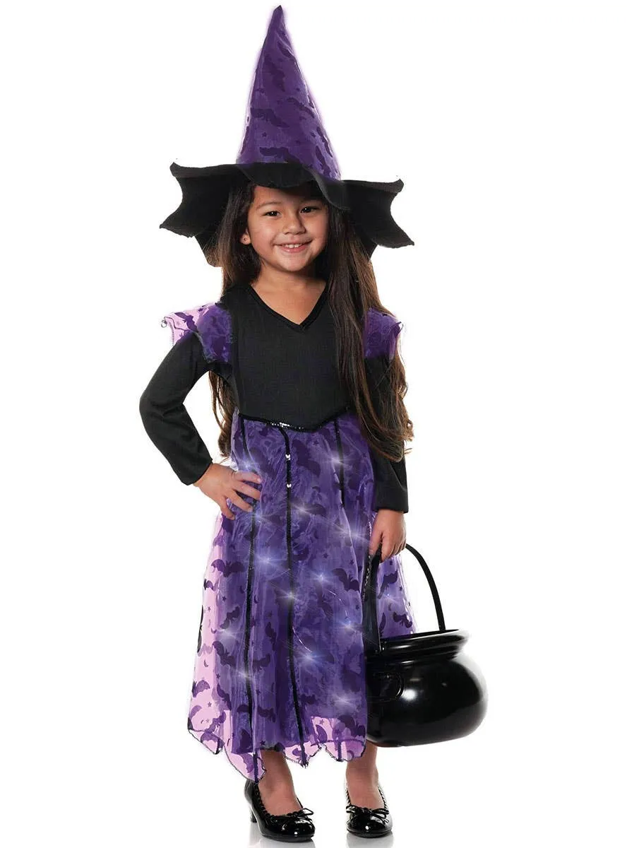 Light Up Purple Witch Girls Halloween Costume