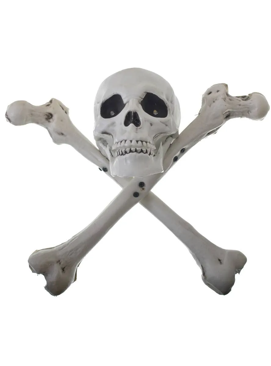 Light Up Skull and Crossbones Hanging Halloween Decoration