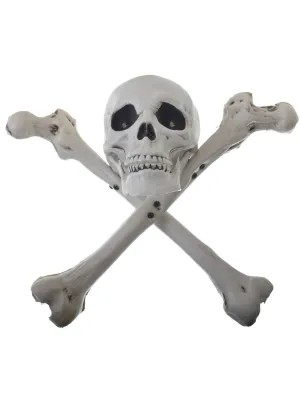 Light Up Skull and Crossbones Hanging Halloween Decoration