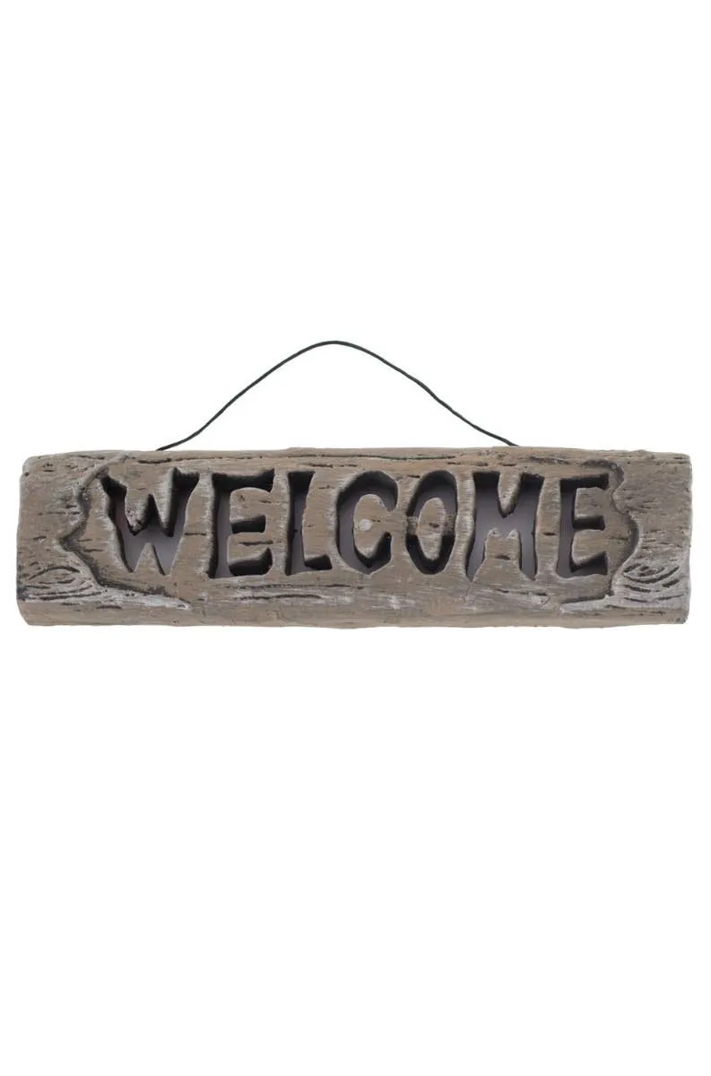 Light Up Welcome Sign Halloween Decoration