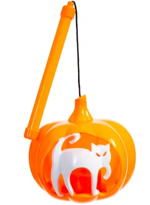 Light Up White Cat Jack O Lantern Trick or Treat Safety Light