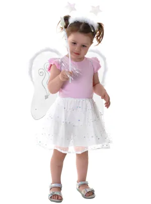 Little Angel Toddler's White Tutu and Wings Costume Set