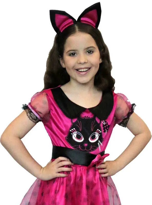 Little Kitty Girls Pink Cat Animal Costume