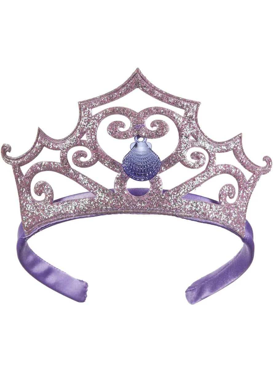 Little Mermaid Ariel Girls Purple Glitter Costume Tiara