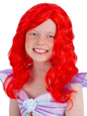 Little Mermaid Girls Curly Red Ariel Costume Wig