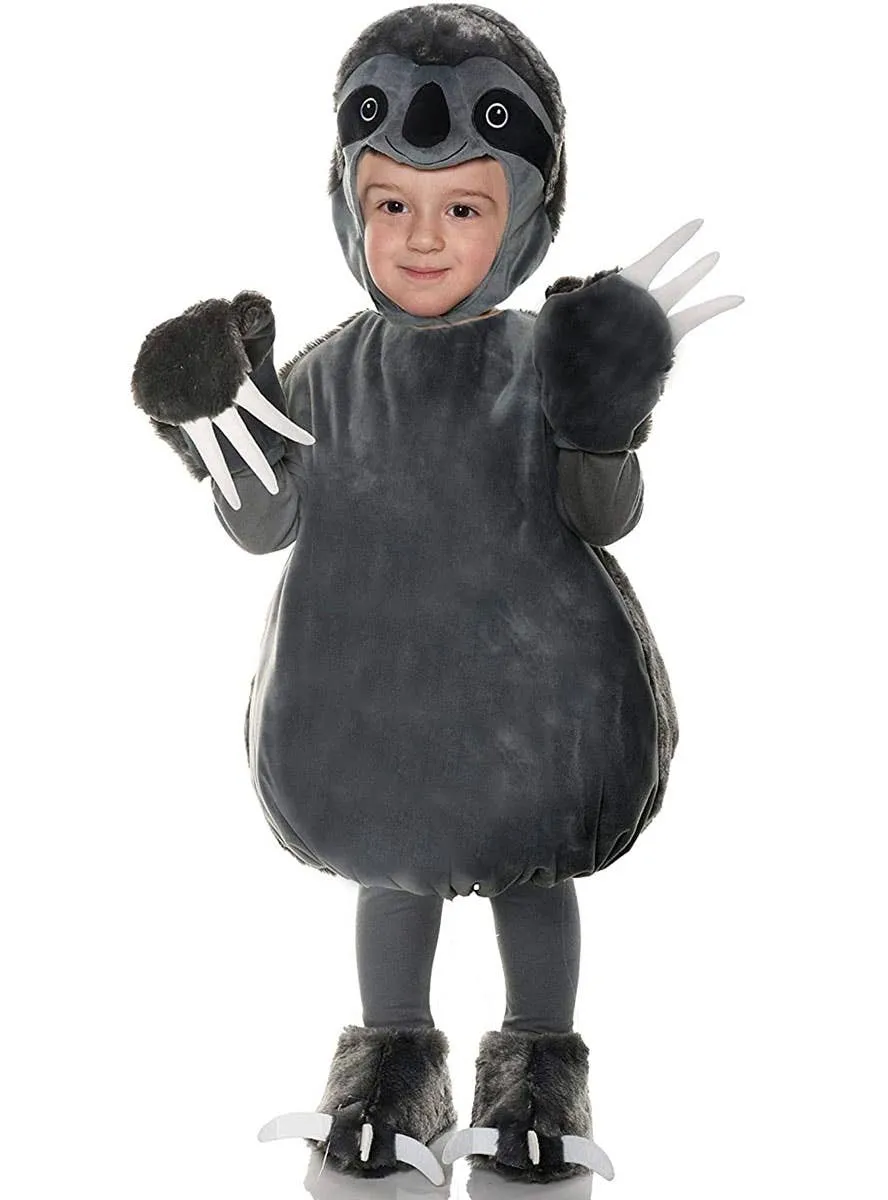 Little Plush Grey Sloth Infant Belly Baby Costume