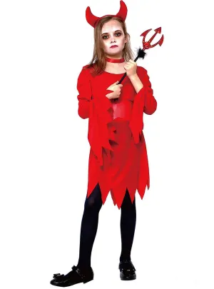 Little Red Devil Girls Halloween Costume