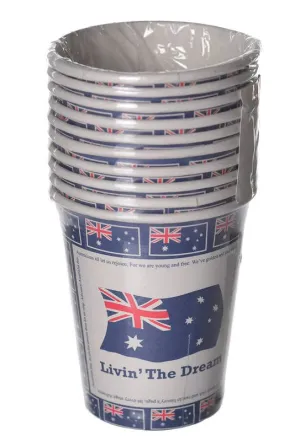 Livin' The Dream Aussie Paper Cups - 10 Pack