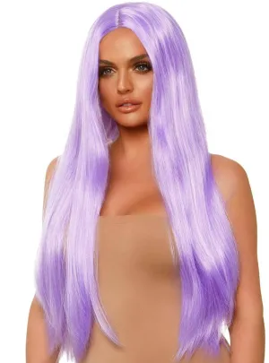 Long 83cm Lavender Purple Womens Costume Wig