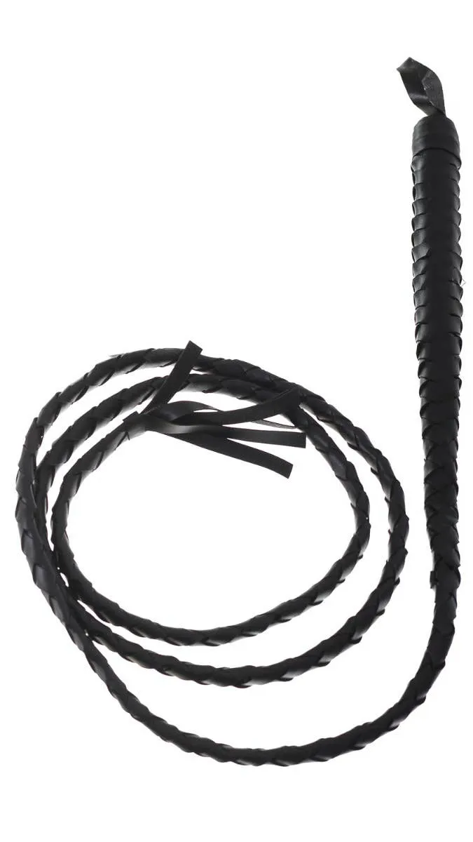 Long Black Bull Whip Catwoman Costume Accessory