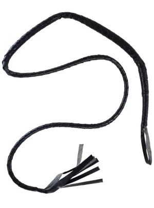 Long Black Catwoman Style Whip Costume Weapon