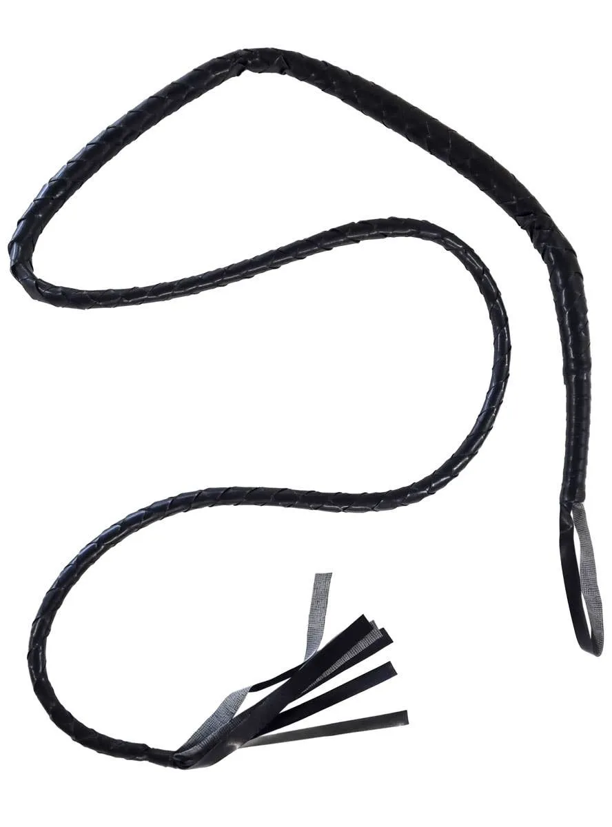 Long Black Catwoman Style Whip Costume Weapon