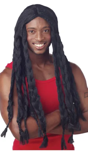 Long Black Dreadlocks Mens Rasta Costume Wig