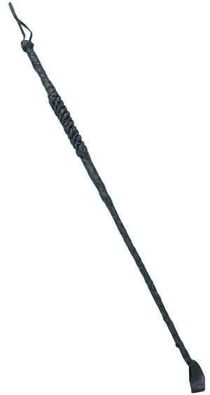 Long Black Leather Look Riding Crop Costume Accessory
