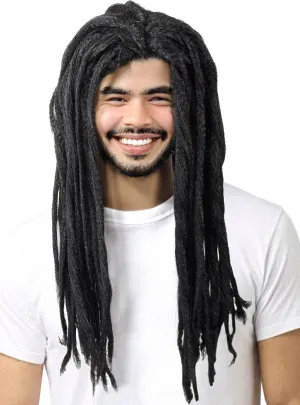 Long Black Rasta Mens Dreadlocks Costume Wig