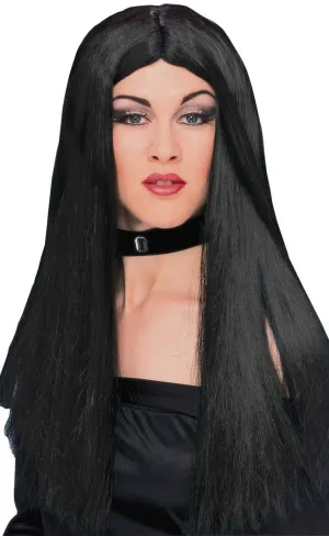 Long Black Straight  Womens Halloween Wig