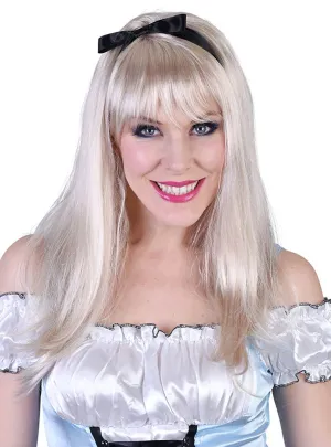 Long Blonde Alice In Wonderland Womens Costume Wig