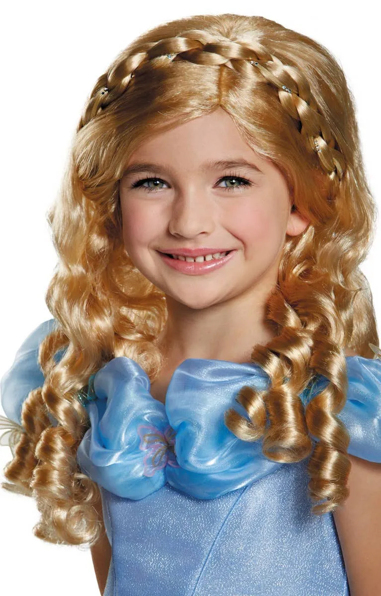 Long Blonde Cinderella Fairytale Girls Costume Wig