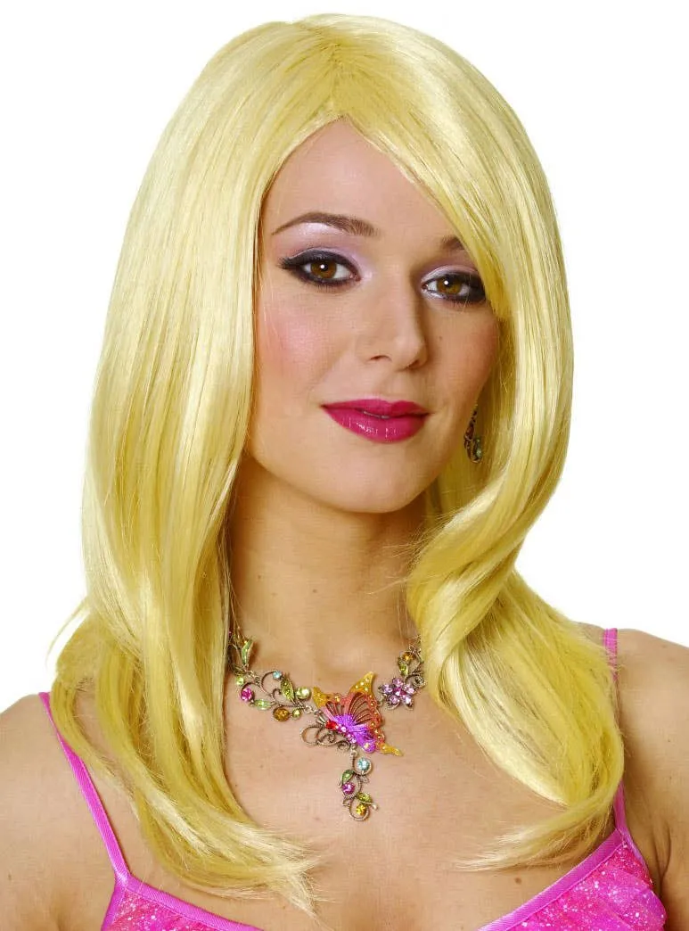 Long Blonde Womens Sharon Costume Wig