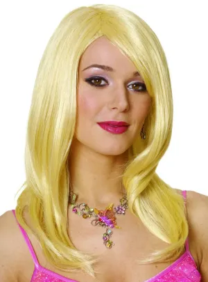 Long Blonde Womens Sharon Costume Wig
