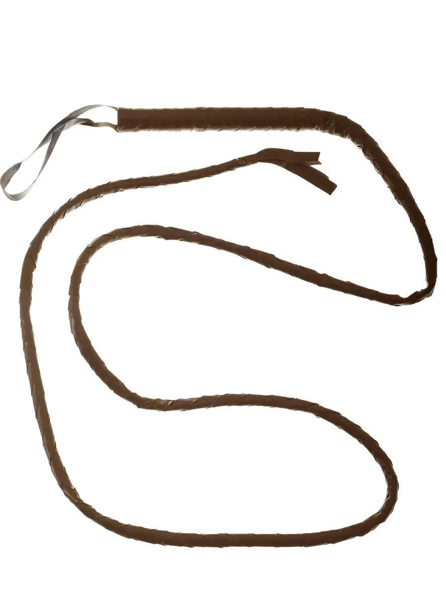 Long Brown Indiana Jones Style Whip Costume Weapon