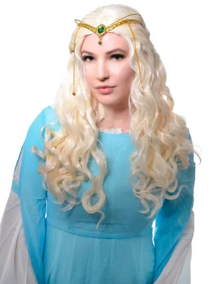 Long Curly Blonde Dragon Queen Womens Costume Wig