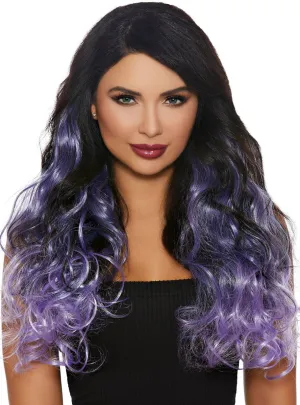 Long Curly Bright Purple 3 Piece Clip In Hair Extensions