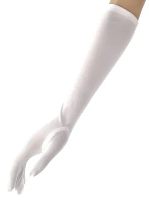 Long Elbow Length White Costume Gloves