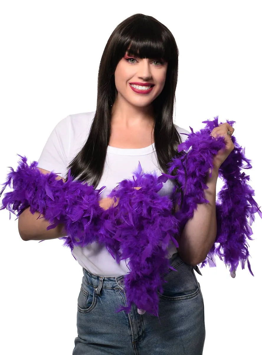 Long Fluffy Purple Feather Boa Costume Accessory