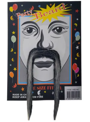 Long Hanging Grey Faux Hair Costume Moustache