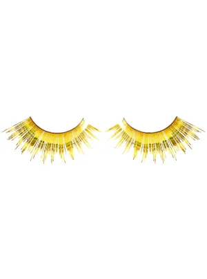 Long Metallic Gold Tinsel False Eyelashes